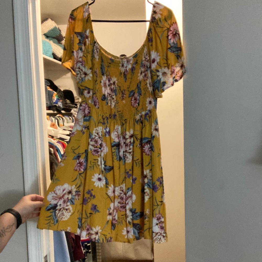 Yellow floral dress